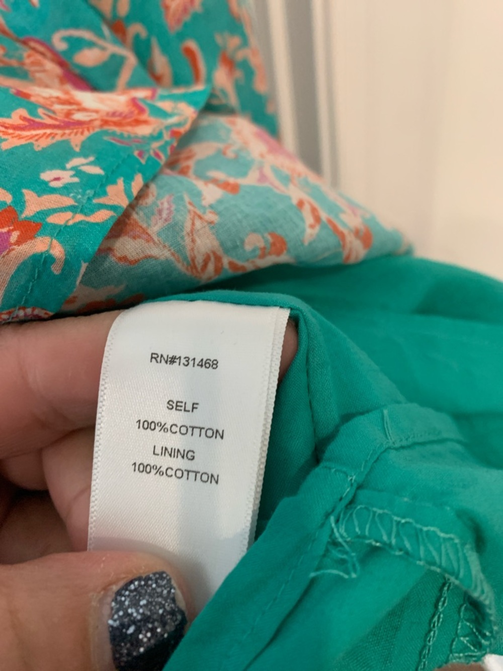 Fate Teal Floral Puff-Sleeve Midi  S Dress 100 percent cotton NWOT - Picture 7 of 13